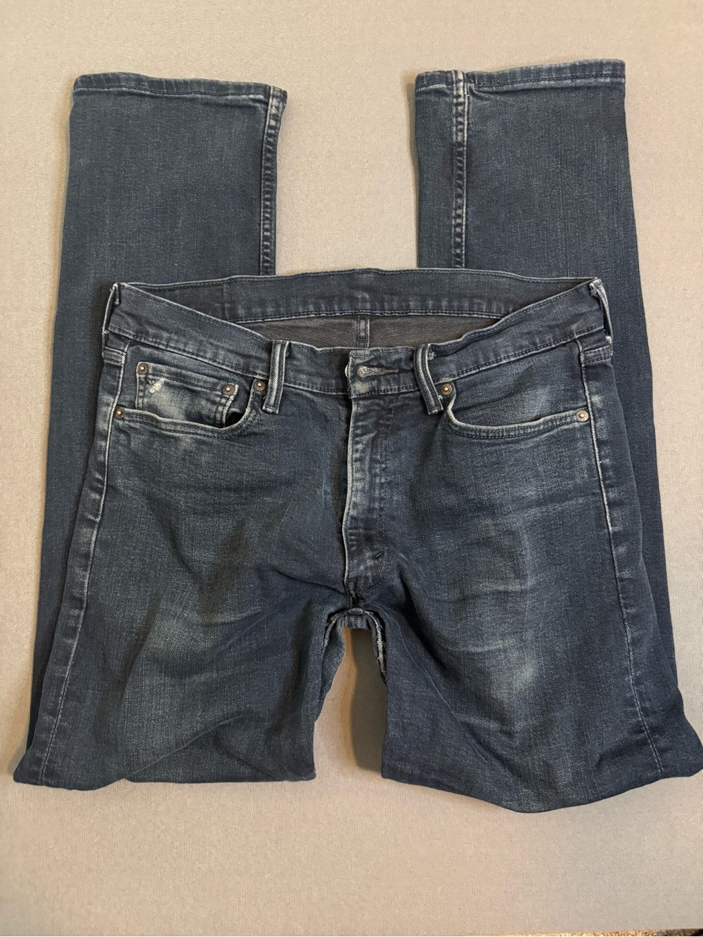 Levi's 513 Men's Slim Straight Jeans | Dark Navy Wash | 34x32 | Cotton Stretch